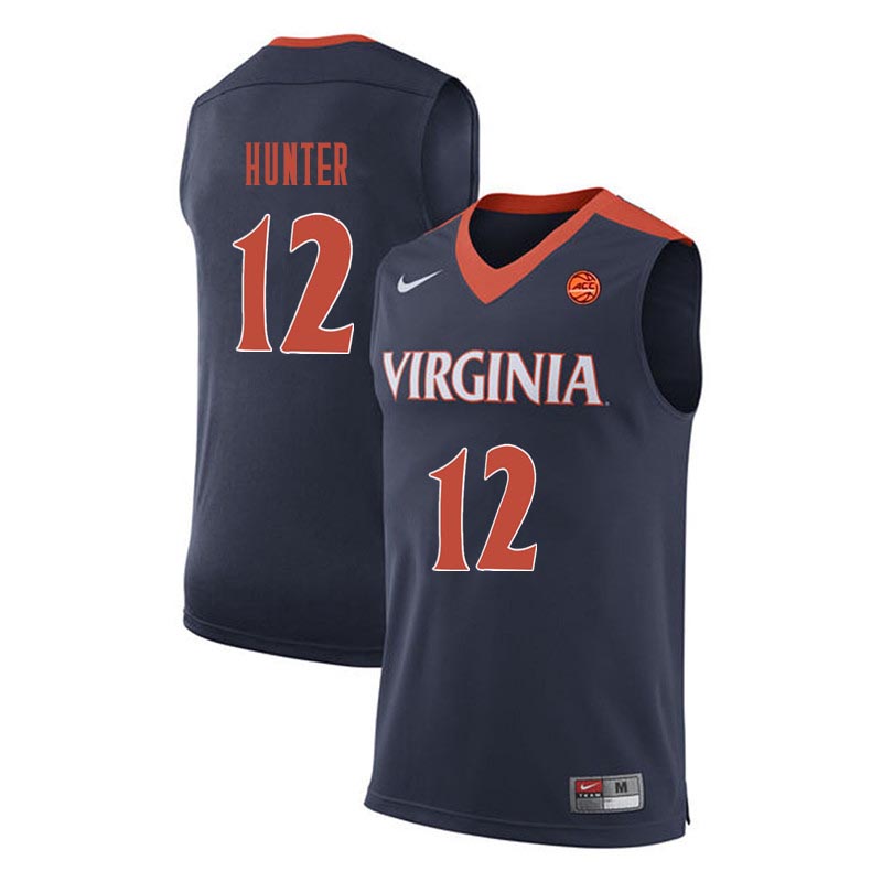 Men Virginia Cavaliers #12 De'Andre Hunter College Basketball Jerseys-Navy - Click Image to Close
